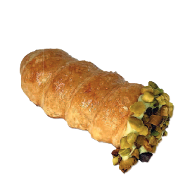 Pistachio Cream Puff Pastry Cannolo with Chopped Hazelnuts 200g