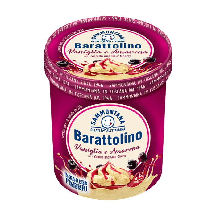 Sammontana Barattolino Fabbri Sour Cherry & Vanilla Gelato 500g