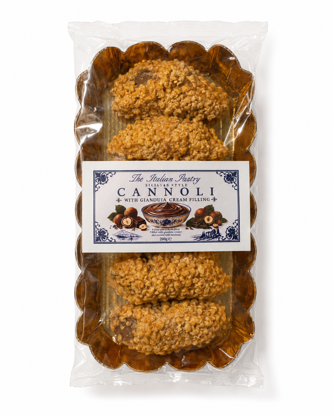 Gourmet Gianduja Cream Filled Cannoli 200g