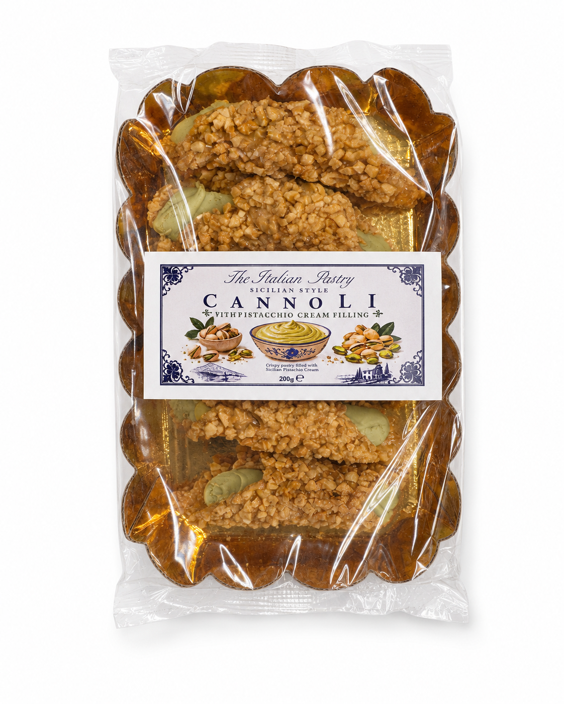 Gourmet Pistachio Cream Filled Cannoli 200g